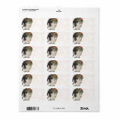 美しビクトリアンい女性 – ダマスクの背景 ラベル (フルシート)