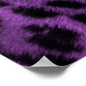 美しフェイクい紫の黒ヒョウアニマルプリント ポスター (角)