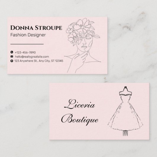 美しミニマルいファッションデザイエレガントナー 名刺 (正面/裏面)