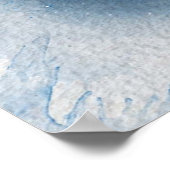 美しミニマルいペンギン絵を描の水色 ポスター (角)