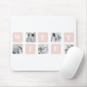 美しモダンいウィフィーのためのコラージュ写真とピンクの贈り物 マウスパッド (マウス)