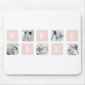 美しモダンいウィフィーのためのコラージュ写真とピンクの贈り物 マウスパッド (正面)