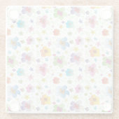 美しモダンいカラフル花柄 ガラスコースター (裏面)