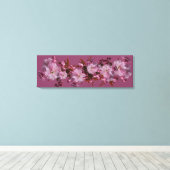 美しモダンいピンクかわいらしのさくらんぼの花のフローラ キャンバスプリント (インサイチュ (ウッドフロア))