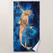 美しモダンい人魚 ビーチタオル (正面)