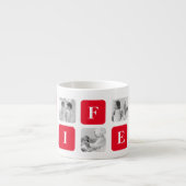 美しモダンい妻のためのコラージュ写真と赤い贈り物 エスプレッソカップ (正面)