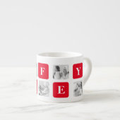 美しモダンい妻のためのコラージュ写真と赤い贈り物 エスプレッソカップ (正面右)