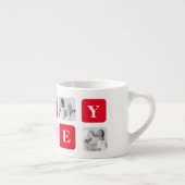 美しモダンい妻のためのコラージュ写真と赤い贈り物 エスプレッソカップ (右)