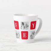 美しモダンい妻のためのコラージュ写真と赤い贈り物 カフェラテマグ (右アングル)
