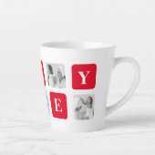 美しモダンい妻のためのコラージュ写真と赤い贈り物 カフェラテマグ (右)