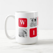 美しモダンい妻のためのコラージュ写真と赤い贈り物 コーヒーマグカップ (左)