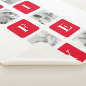 美しモダンい妻のためのコラージュ写真と赤い贈り物 シェルパブランケット (3/4)