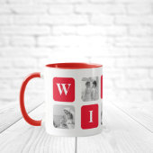 美しモダンい妻のためのコラージュ写真と赤い贈り物 マグカップ