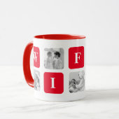 美しモダンい妻のためのコラージュ写真と赤い贈り物 マグカップ (正面左)