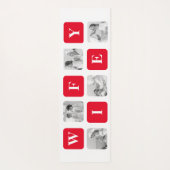 美しモダンい妻のためのコラージュ写真と赤い贈り物 ヨガマット (裏面)