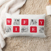 美しモダンい妻のためのコラージュ写真と赤い贈り物 ランバークッション (ブランケット)