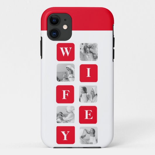 美しモダンい妻のためのコラージュ写真と赤い贈り物 Case-Mate iPhoneケース (裏面)