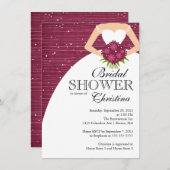 美しモダンい花嫁ブライダルシャワー 招待状 (正面/裏面)
