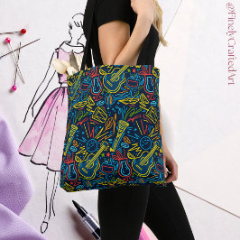 美しモダンい音楽スタイリッシュ楽器 トートバッグ