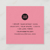 美しユニークいオレンジピンクレッド抽象芸術アート スクエア名刺 (裏面)