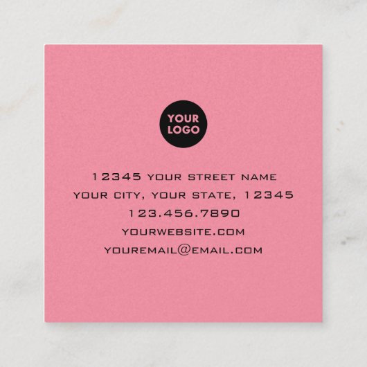 美しユニークいオレンジピンクレッド抽象芸術アート スクエア名刺 (裏面)