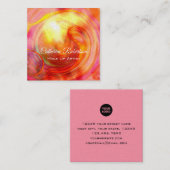 美しユニークいオレンジピンクレッド抽象芸術アート スクエア名刺 (正面/裏面)