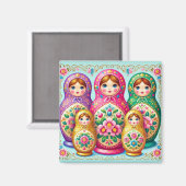 美しロシアのい人形 マグネット (正面/裏面)