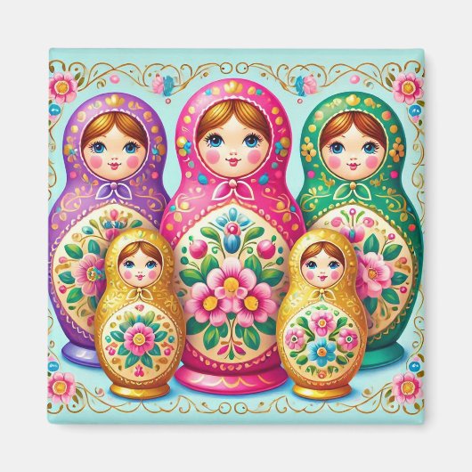 美しロシアのい人形 マグネット (正面)