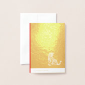 美し中国のいタイガー新年2022ラグジュアリーVGC 箔カード (裏面封筒付き)