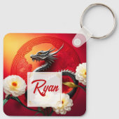 美し中国のいドラゴン新年2024モノグラムSK キーホルダー (裏面)