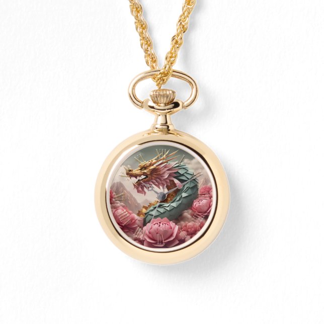 美し中国のい新年ドラゴン2024WW 腕時計 (正面)