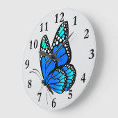 美し図解入りの、写真付きのい蝶 ラージ壁時計 (傾斜)