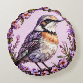 美し図解入りの、写真付きのい鳥 ラウンドクッション (裏面)