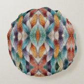 美し数々のい色の氷晶の羽 ラウンドクッション (裏面)