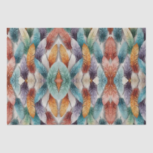 美し数々のい色の氷晶の羽 薄葉紙 (正面)