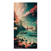 美し日本のい水彩ハーバーシーン