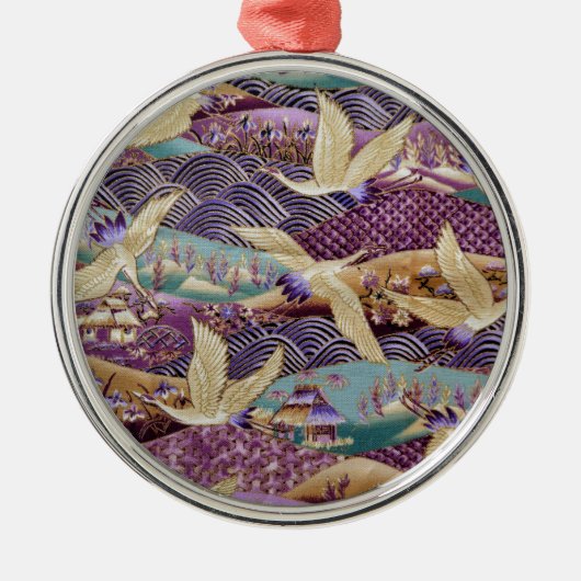 美し日本のい鶴 メタルオーナメント (正面)