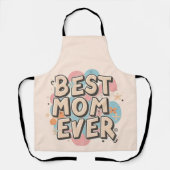美し最高のい母エバー文字ピンクブルー エプロン (正面)