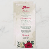 美し淡い色のい赤結婚黄色の花 メニュー (正面/裏面)