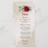 美し淡い色のい赤結婚黄色の花 メニュー (正面/裏面)