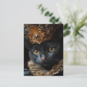 美し王室のい黒猫 ポストカード (スタンド正面)