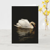 美し空白のい白鳥のノートカード カード (黄色い花)