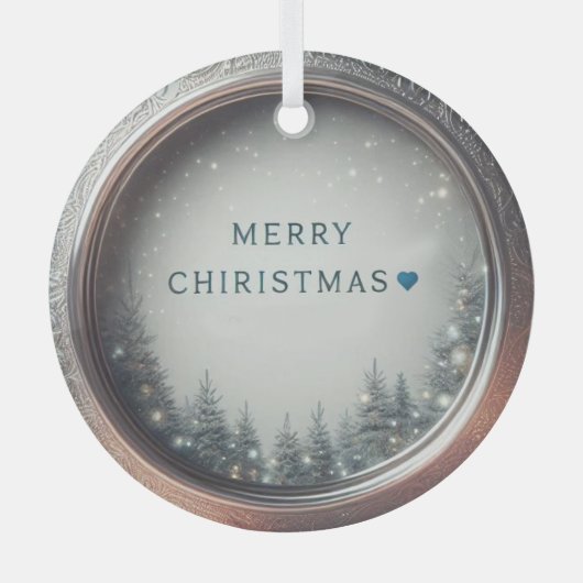 美し素晴らしいクリスマスの飾り ガラスオーナメント (正面)