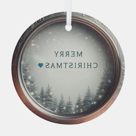 美し素晴らしいクリスマスの飾り ガラスオーナメント (裏面)