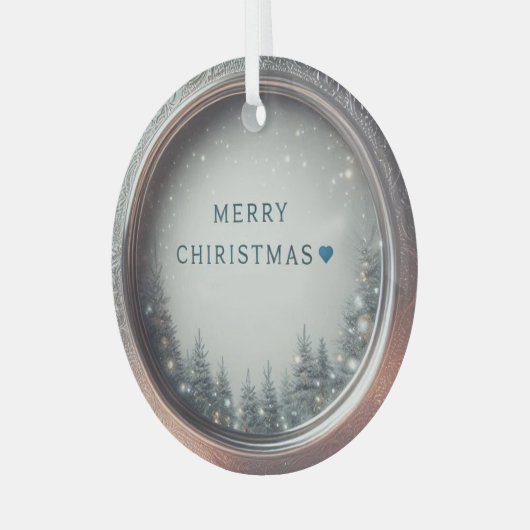 美し素晴らしいクリスマスの飾り ガラスオーナメント (正面左)