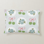 美し素晴らしいレースの背景の緑 アクセントクッション (裏面)