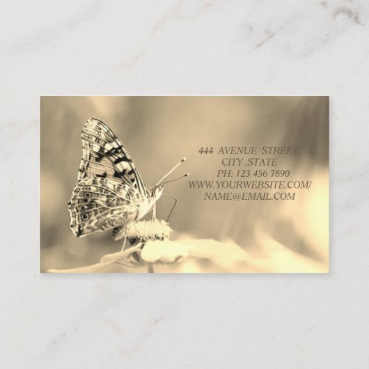 美し素晴らしい完璧なチョウチョウビジネス 名刺 (裏面)