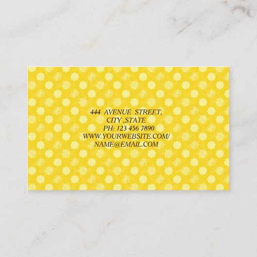 美し素晴らしい完璧な黄色の花 名刺 (裏面)