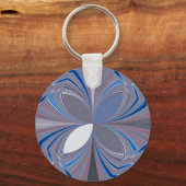 美し素晴らしい蝶ソフトブルーカラーアート キーホルダー (正面)