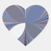 美し素晴らしい蝶ソフトブルーカラーアート ハートシール (正面)